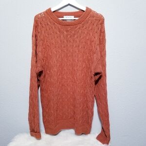 Vintage 80's retro cable knit grandpa pull over sweater MEDIUM